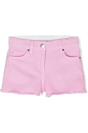 Stella McCartney Short en jean à bords frangés