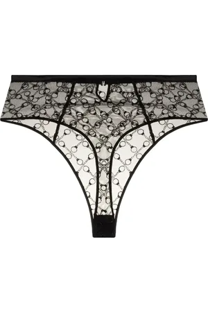 Kiki de Montparnasse String brodé à taille haute