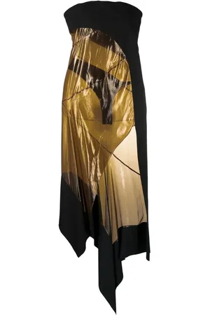 MUGLER Robe asymétrique à empiècements transparents