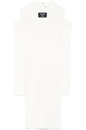 Balmain Robe courte en maille nervurée