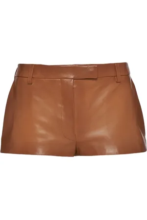 Prada Short en cuir nappa à taille basse