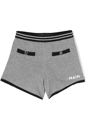 Balmain Short en laine à logo imprimé