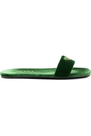 Prada Mocassins en velours à plaque logo