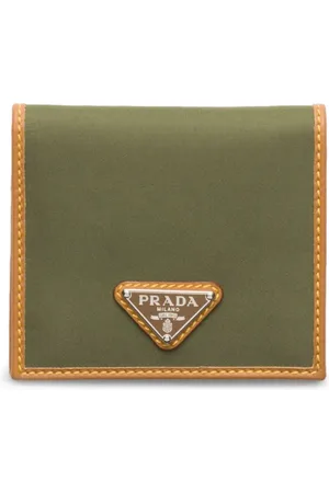 Prada Portefeuille pliant à plaque logo