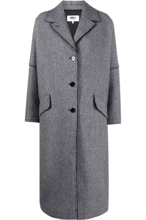 Maison Margiela Manteau en tweed à simple boutonnage