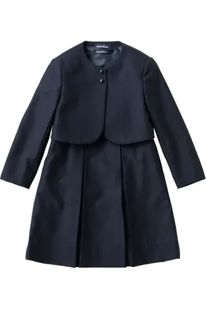 Familiar Robe superposée en laine à ourlet plissé