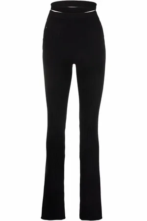 ANDREADAMO Pantalon évasé en maille nervurée
