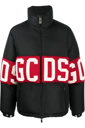 GCDS Doudoune à logo en maille intarsia