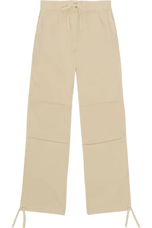 Ganni Pantalon droit à lien de resserrage