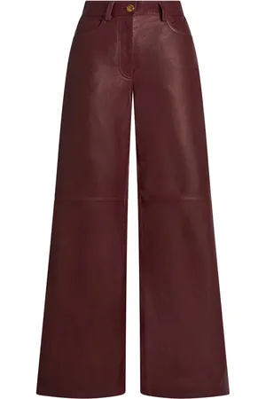 Etro Pantalon en cuir à coupe ample