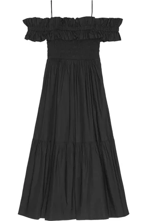 Ganni Cotton Poplin Long Smock Dress