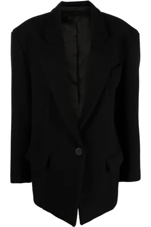 The Attico Manteau crop Glen à simple boutonnage