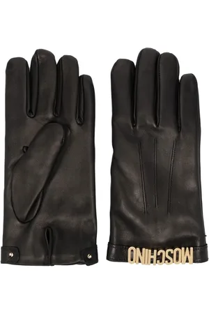Moschino Gants en cuir à plaque logo