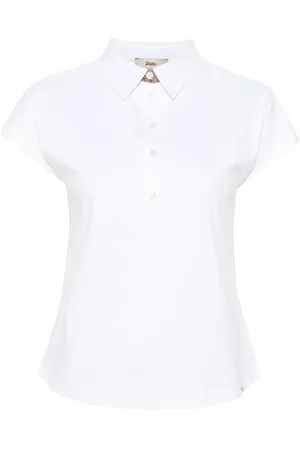 HERNO Polo en coton à bande logo