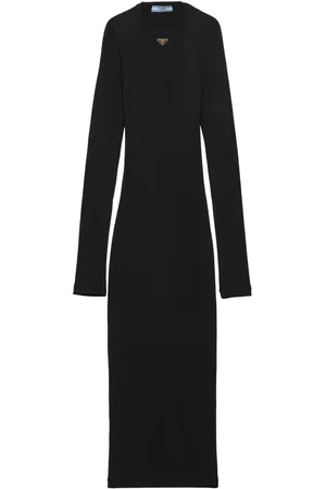 Prada Robe mi-longue en maille nervurée