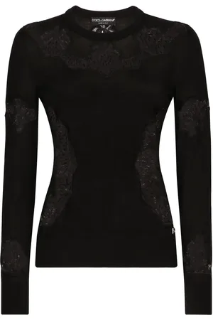 Dolce & Gabbana Pull en dentelle brodée à col roulé