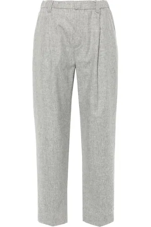 Brunello Cucinelli Pantalon fuselé à design plissé
