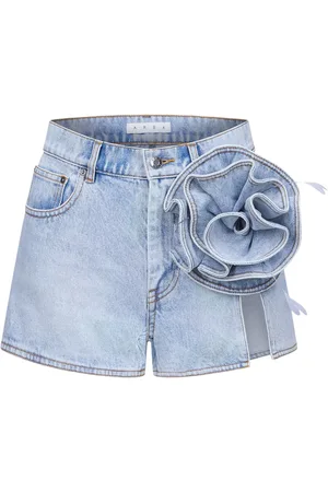 AREA Short en jean à appliqués fleurs