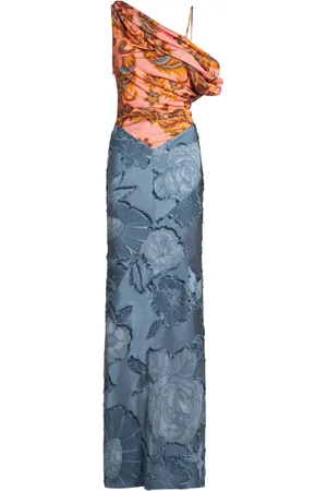 Etro Robe longue à empiècement contrastant
