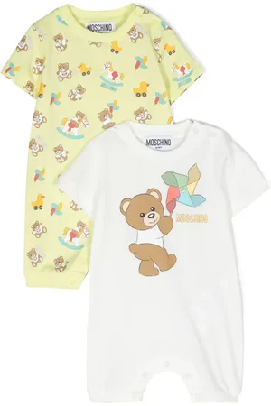 Moschino Lot de deux grenouillères à imprimé Teddy Bear