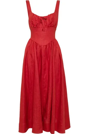 Reformation Robe mi-longue Balia en lin