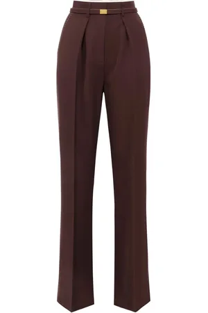 Elisabetta Franchi Pantalon droit en laine à coutures contrastantes