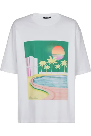 Balmain T-shirt en coton à imprimé graphique