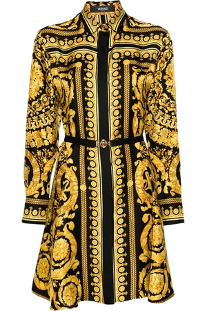 VERSACE Robe courte Heritage en soie à imprimé baroque