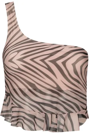 AMIR SLAMA Haut asymétrique à motif animalier