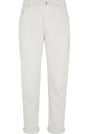 Brunello Cucinelli Jean à effet délavé