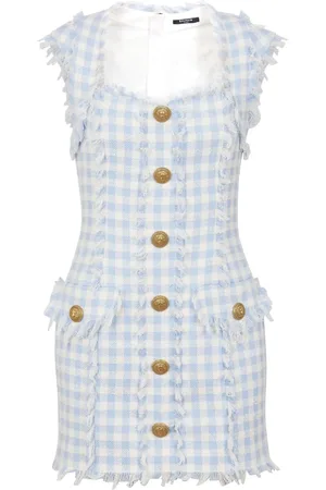 Balmain Robe courte à carreaux vichy
