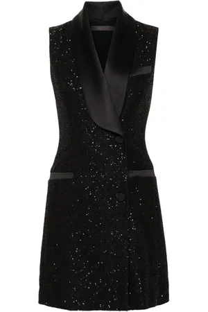 Max Mara Robe sans manches à sequins brodés