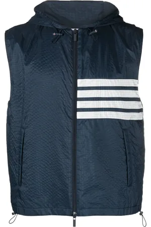 Thom Browne Gilet à capuche à détail 4 bandes signature
