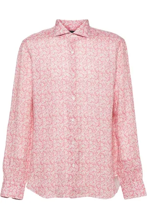 BARBA Chemise en lin à fleurs