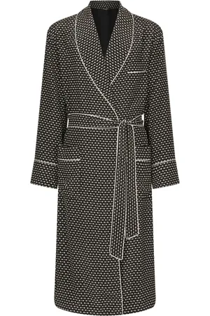 Dolce & Gabbana Peignoir en soie à logo imprimé