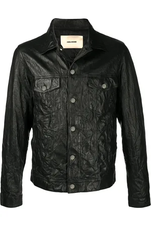 Zadig & Voltaire Veste Base en cuir à effet froissé
