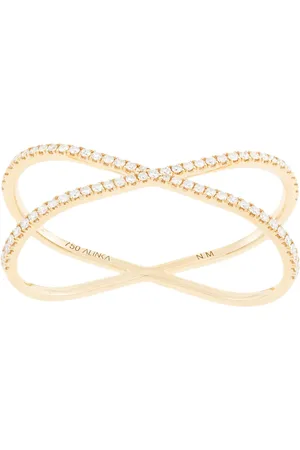 ALINKA 18kt yellow gold KATIA DUO two-finger diamond ring