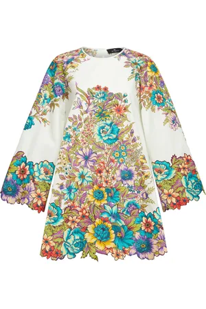 Etro Robe courte en coton à fleurs