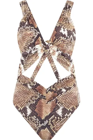 Roberto Cavalli Maillot de bain à imprimé peau de serpent