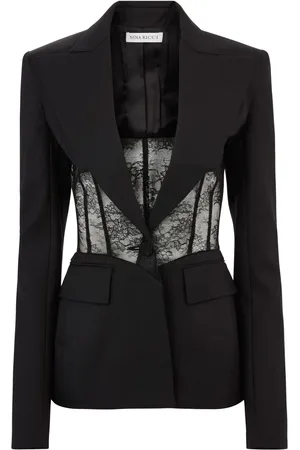 Nina Ricci Blazer à empiècements en dentelle