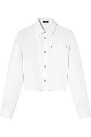 VERSACE Chemise en jean à coupe crop