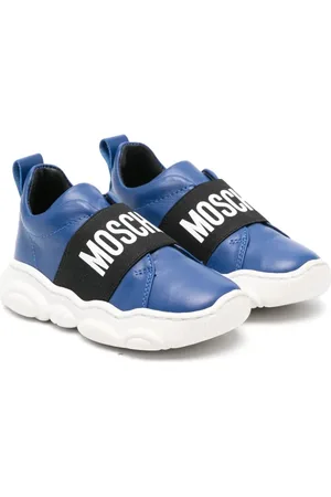 Moschino Baskets en cuir à logo imprimé