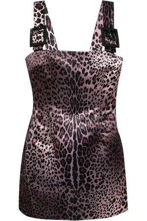 Cynthia Rowley Robe courte à imprimé léopard