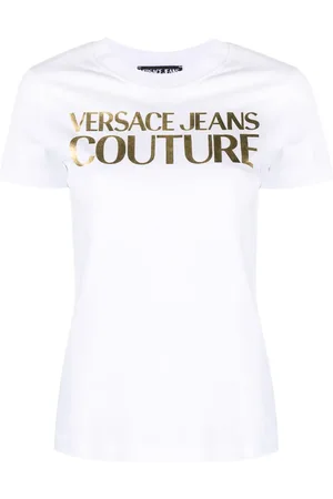 VERSACE T-shirt en coton à logo imprimé