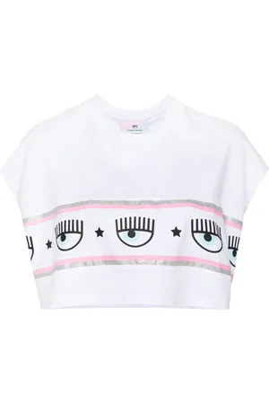 Chiara Ferragni T-shirt crop à motif Eyelike pailleté