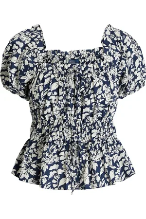 Ralph Lauren PRT 60/1 COTTN PPLN-SS ASPN TP-SHORT SLEEVE-BLOUSE