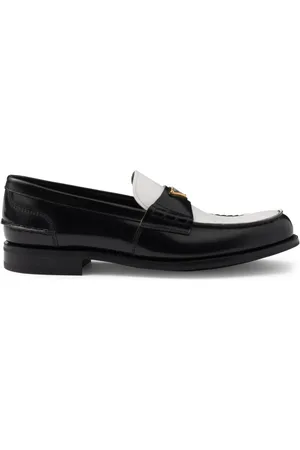 Prada Mocassins bicolores en cuir à effet brossé