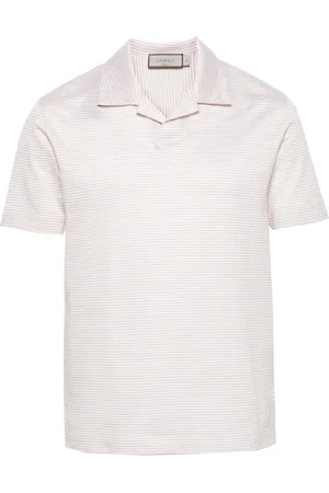 CANALI Polo en lin mélangé à rayures