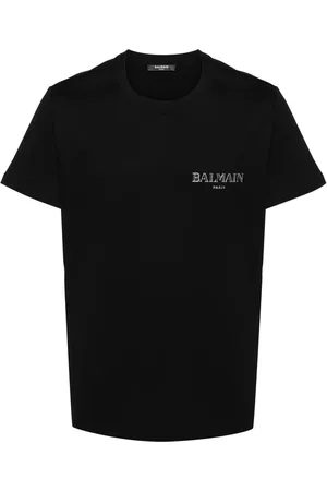 Balmain T-shirt en coton à logo appliqué
