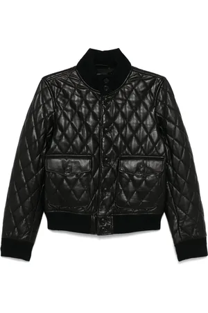 Ralph Lauren Veste bomber matelassée en cuir